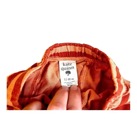 Kate Quinn Classic Panda Pant, Orange Stripe Baby Joggers, Size 12-18 M - Picture 5 of 5